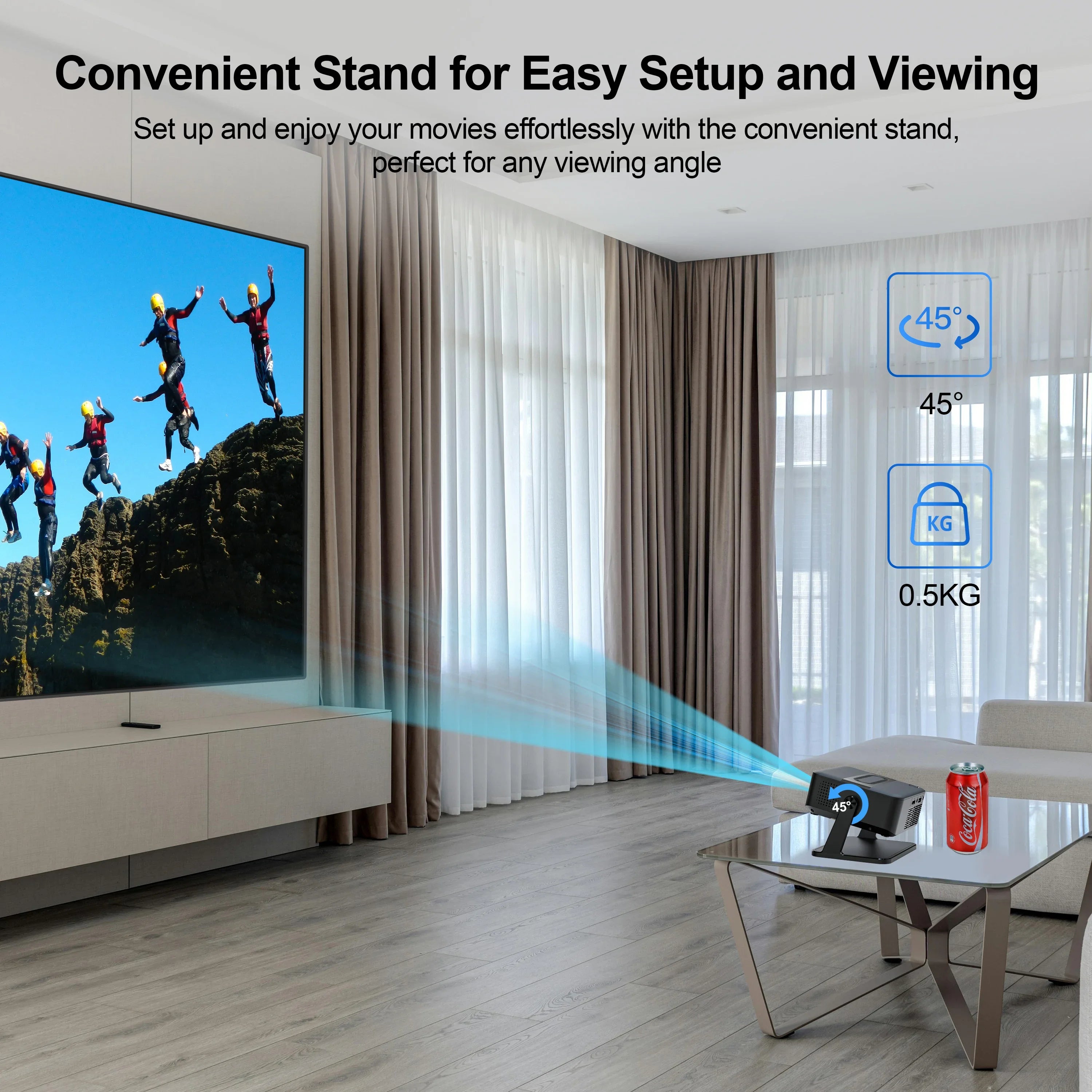 🎞️ SmartBeam Mini – HD Projector with Modern Portable Design
