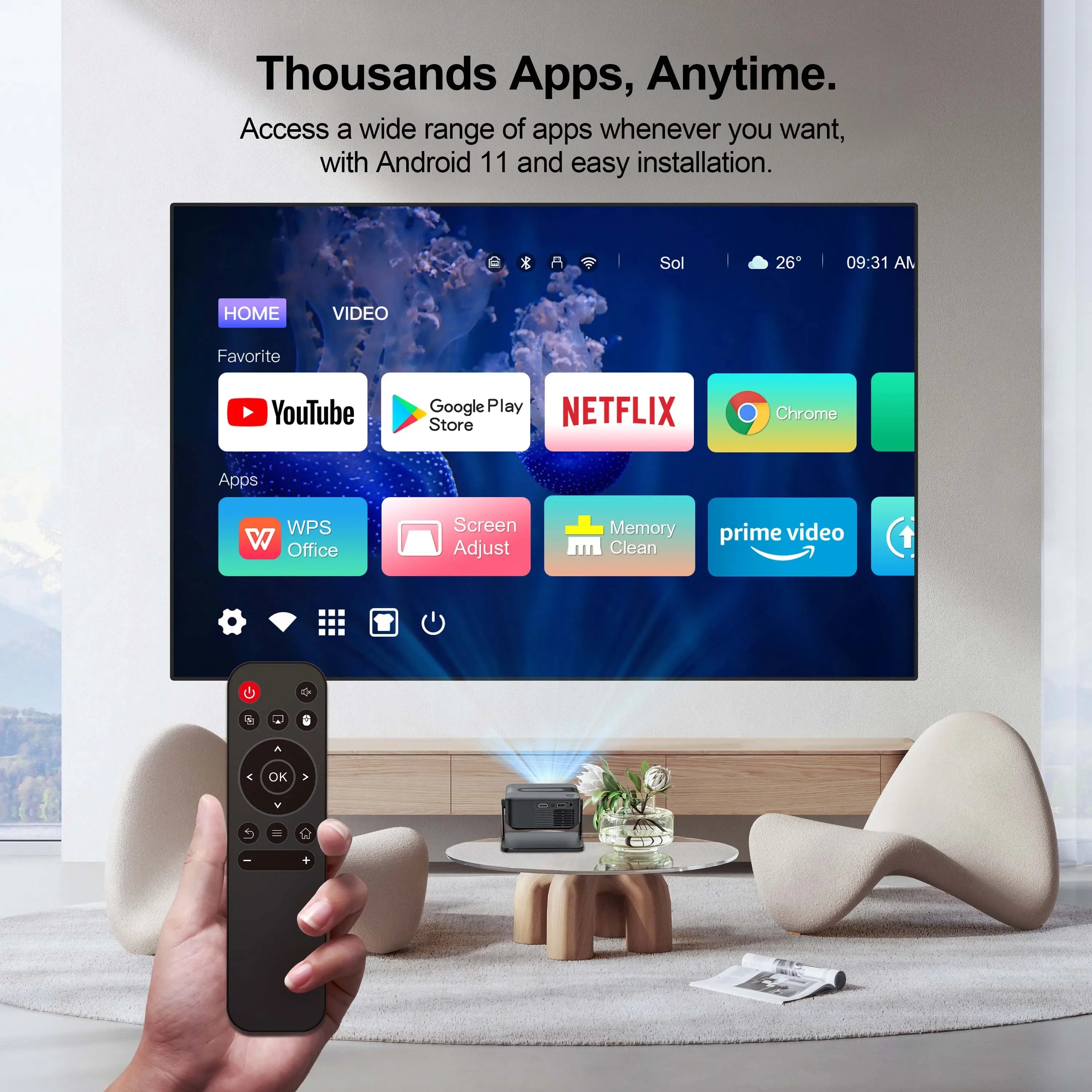 🎞️ SmartBeam Mini – HD Projector with Modern Portable Design